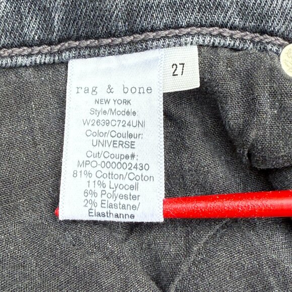 RAG & BONE Nina High Rise Ankle Skinny Jeans. Gray, Stretch. Sz 27, EUC - Picture 9 of 13
